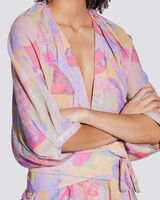 CERAN GEOMETRIC PRINT WRAP MINI JUMPSUIT  image number null